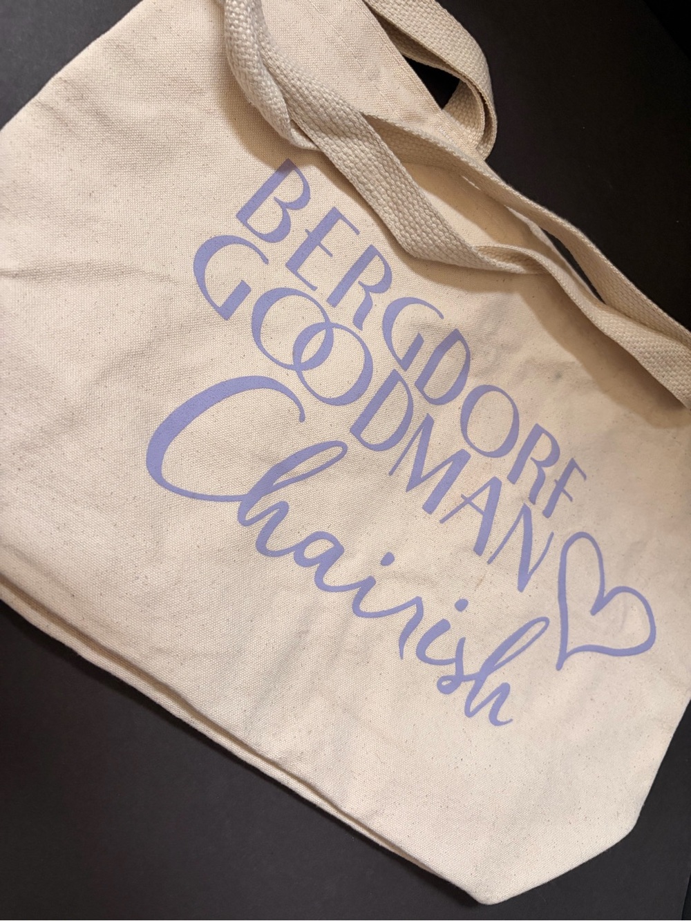 Bergdorf Goodman Chambray Script Canvas Tote - Natural